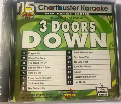 CHARTBUSTER KARAOKE CD+G CDG 3 DOORS DOWN 15 SONG CBA9301 KRYPTONITE MORE RARE - Image 1 of 2