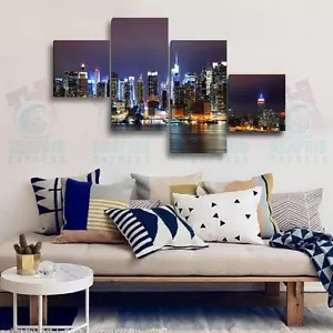 100x50cm- Kit 4 Pinturas Estampado Cuadro Tela Decoración - Nueva YORK-NY-01 - Bild 1 von 16