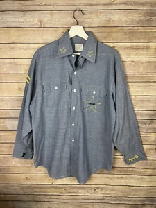 Big Mac Vintage Jc Penney Hombres XL? Sheriff manga larga bordado con botones  - Imagen 1 de 10