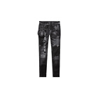 883 Police Lat 880 Slim Fit Black Ripped Wash Jeans