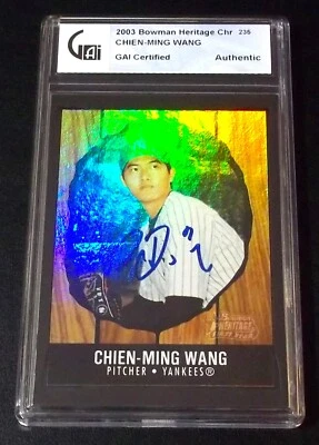 GAI Rc Chien Ming Wang Auto 2003 Bowman Heritage Rainbow Rookie Signed Autograph - Image 1 of 4