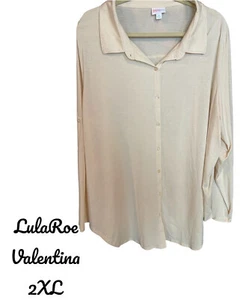 NWT LuLaRoe Valentina Top- Solid Cream Color-Soft & Stretchy 2XL - Picture 1 of 6