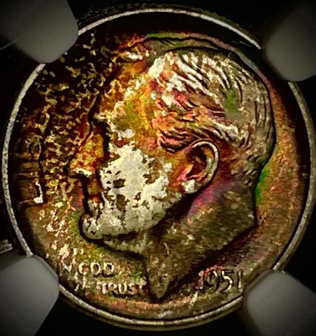1951-S NGC MS67 ROOSEVELT DIME AWESOME BRIGHT TONED RAINBOW Cover