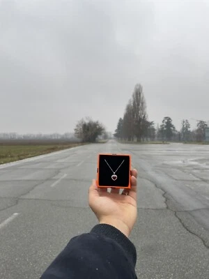 Collana Cuore Rubino, Regalo Per Fidanzata, Regalo Per Mamma. - Immagine 1 di 4