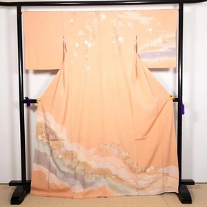 298-2 Kimono Japonés Seda Homongi Rosa - Imagen 1 de 8