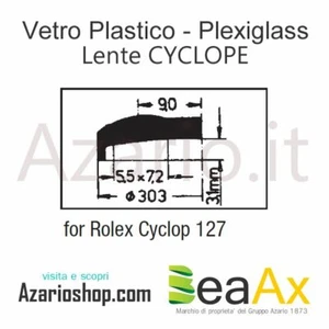 Vetro Cyclope 127 plexi Rolex Submariner rlx watch plastic crystal - Foto 1 di 3