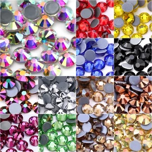 1440 Hotfix Crystal Glass Rhinestones Flatback Iron on Gems Art Deco Craft Beads - Picture 1 of 52