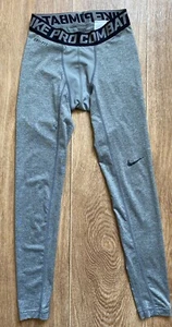 Nike Pro Combat Gray Athletic Tights Pants Small Woman’s /Teen Polyester Elastan - Picture 1 of 4