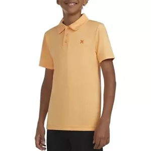 Hurley Boys Shirt M Short Sleeve Performance Short Sleeve Polo Orange 8 - Picture 1 of 9