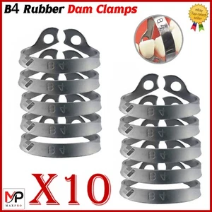 X10 Dental Rubber Dam Clamps B4 – Anterior Endodontic Surgical Instrument Set - Picture 1 of 3