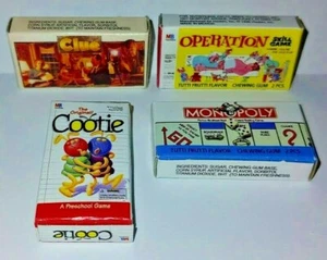 4 Mini Milton Bradley Parker Bros Game Chews Gum Boxes Brand New Sealed Doll Toy - Picture 1 of 1