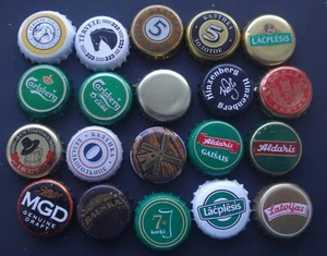 20 Different Beer Bottle Caps Russia ,Latvia horse,mill,beercup , lottery - Picture 1 of 1