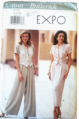 Vintage Butterick Sewing Pattern 4040 Misses Dress Jumpsuit Size 12 14 16 UNCUT - Image 1 of 4