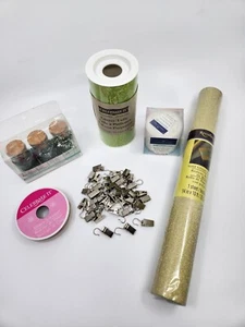 Lot of Items For Scrapbooking Glitter Tulle Paper Roll Clips Spackle Pre-owned - Picture 1 of 7