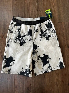 NWT Tie Dye Bleach Dye Sweatshorts Youth XL/18 Men’s Sm black Tie Elastic Waist - Picture 1 of 9