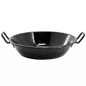 Sartén para paella Oster de 9,5" de acero esmaltado negro moteado con asas dobles - Imagen 1 de 4