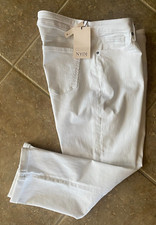 NYDJ Not Your Daughters Jeans Denim Chloe Capris Sz 14 White w/Rolled Hem NWT