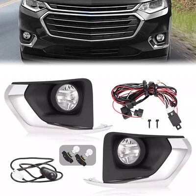 Fog Lights +Bezel+Harness +Switch+Relay For Chevrolet Traverse 2018 19 2020 2021 - Image 1 of 4