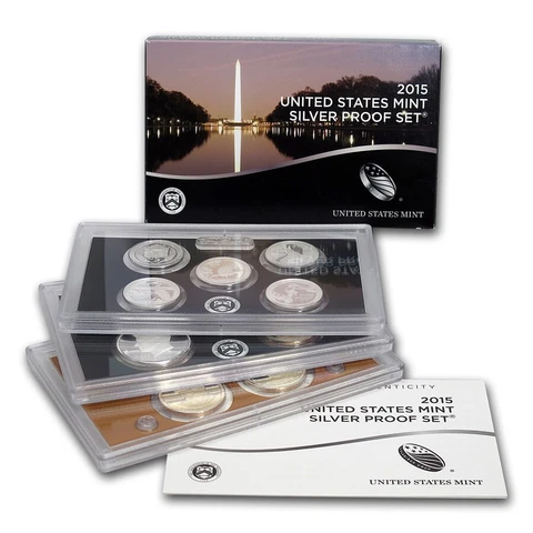 2015 United States Mint Silver Proof Set W/ Box & COA Cover