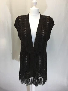 Women's brown sleeveless, long knitted jersey. Waist ties. UK 18. M&Co brand. - Picture 1 of 22