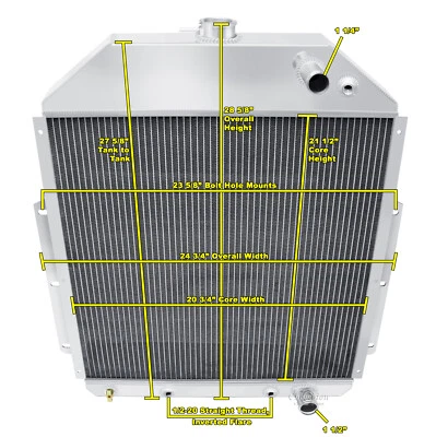 3 Row Racing Champion Radiator for 1942 - 1947 Ford 1/2 Ton Pickup LS Swap - Image 1 of 4