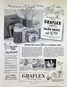 VINTAGE 1950s Print Ad ~ Graflex Ciro 35 Color Kit Camera ~Be ready for anything - Picture 1 of 1