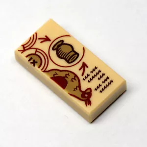 NEW LEGO - Tiles - Decorated - 1x2 Brown Text Cauldron in Circle Tan x1 - 76382 - Picture 1 of 1