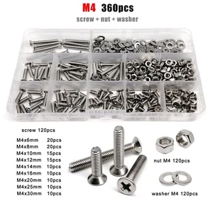 M1.6-M8 Kreuzschlitz flach Senkkopf Schraube Set Kit 304 A2 Edelstahl - Bild 1 von 17