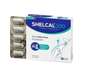 Shelcal 500 Calcium+Vitamin D3 Tablet For Bones, Joints & Muscles Care (60 Tabs) - Picture 1 of 5