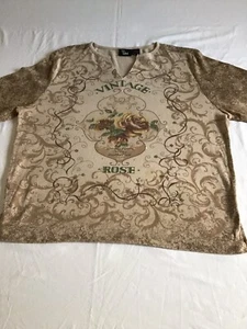 Camisa pulóver floral vintage rosa talla grande de Ms Lee para mujer - Imagen 1 de 6