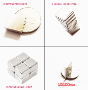 Lots 15x15mmx 2mm/3mm/4mm/5mm/10mm Strong Rare Earth Neodymium Block Magnets N50 - Picture 1 of 3