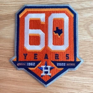HOUSTON ASTROS "60 YEARS" Embroidered 3.5" x 3.75" Official Jersey Sleeve Patch - Picture 1 of 2