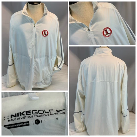 St. Louis Cardinals Nike Tour Perf Pullover L Wht ¼ Zip Stitch Logo YGI A1-445 Cover