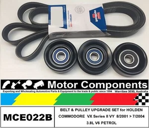 BELT & PULLEY UPGRADE SET for HOLDEN COMMODORE VX Series II VY 8/2001 - Foto 1 di 3