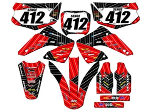2000-2001 CR 250 R RACE SERIES Red Senge Graphics Kit Compatible with Honda - Foto 1 di 10