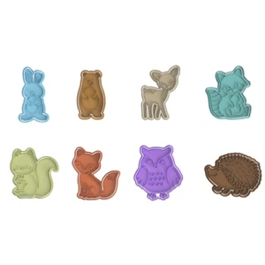 Woodland theme animals hare bear fox raccoon squirrel deer owl hedgehodge rabbit - Picture 1 of 21