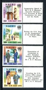 Nauru 1981 Día de las Naciones Unidas/E.S.C.A.P MUH con pestañas (derecha) - Imagen 1 de 1