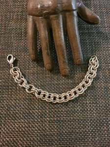 PULSERA VINTAGE PLATA ESTERLINA GRANDE GRUESA TEXTURIZADA 7,25 EN 925  - Imagen 1 de 3