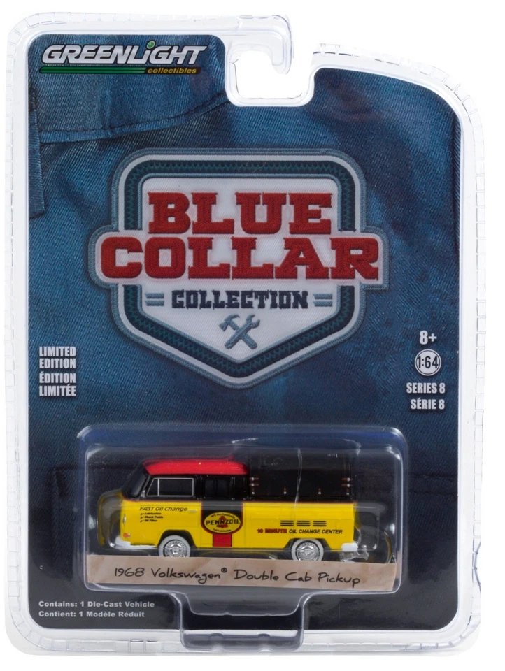 1:64 GreenLight *CUELLO AZUL 8* PENNZOIL 1968 VW Doka Pickup con toldo *NUEVO EN PAQUETE* Foto 1 de 1