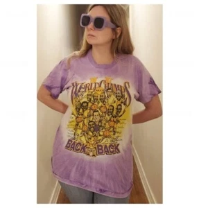 Vintage Women RARE Tie Dye Lakers Back to Back Championship Tee Yellow Purple  M - Picture 1 of 5