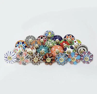 Ceramic Vintage Assorted Colourful Door Handle Knobs for Drawers for Kitchen New - Image 1 of 4