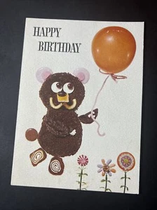 Tarjeta de felicitación vintage de cumpleaños 5 antropomórfica - Imagen 1 de 4