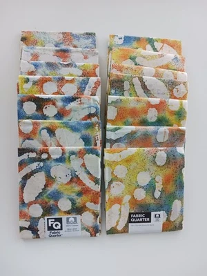 NWT JoAnn Fabrics -Fat Quarters--Cotton Fabric Batik Bright Prt 18x21  - Image 1 of 4