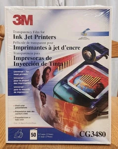 Impresoras de inyección de tinta de película transparente 3M paquete de 50 hojas CG3480 nuevas y selladas - Imagen 1 de 4