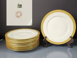 (11) CH FIELD HAVILAND LIMOGES GDA FRANCE GOLD ENCRUSTED PORCELAIN 8.5" PLATES - Picture 1 of 7