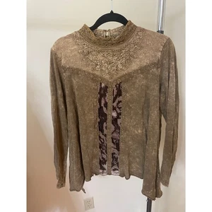 Gimmicks by BKE Damen Medium Bluse Langarm braun Spitze Animal Cheetaj Print - Bild 1 von 8