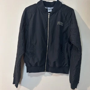 Victoria Secret Pink Size Small Black Jacket with gold back Logo - Picture 1 of 5