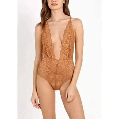 Body HAH by Free People Comin' In HAHt Encaje Marrón Azúcar Pequeño Nuevo con Etiquetas Foto 1 de 3