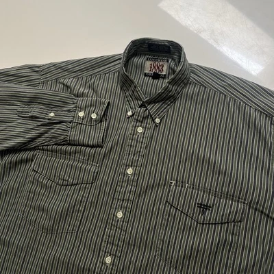 Lucchese 1883 MENS Button Down Shirt XL Yellow Blue Striped Western Cowboy - Image 1 of 4