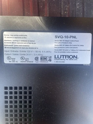 ПАНЕЛЬ ПИТАНИЯ LUTRON SVQ-10-PNL SIVOIA QED, 120 В @ 8A ДО 24 В ПОСТ. ТОКА @ ВЫХОД 3A - Изображение 1 из 4